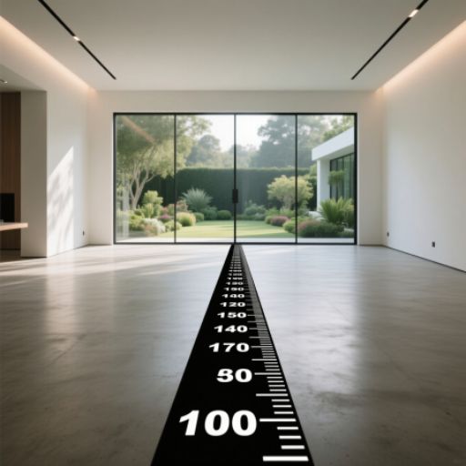 How long is 100 feet in a room