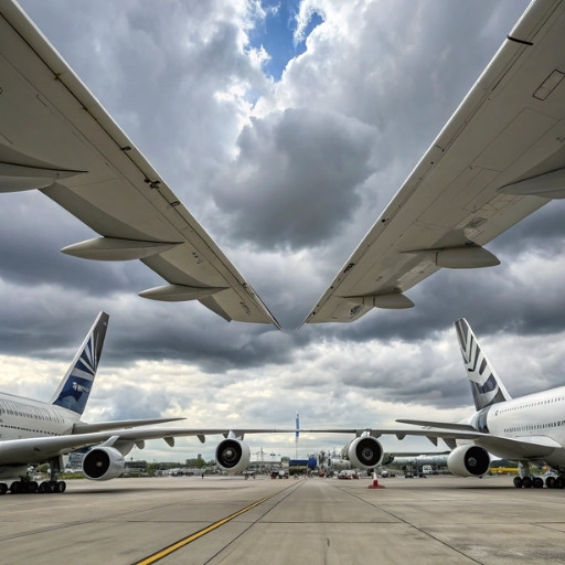 Two Airbus A380 Wingspans