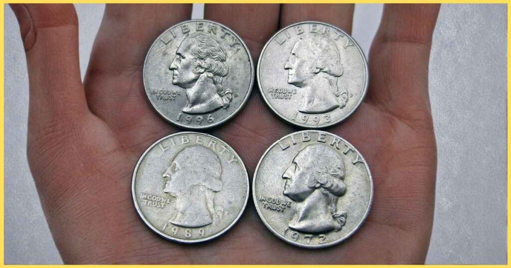 Four US Quarters Stacked